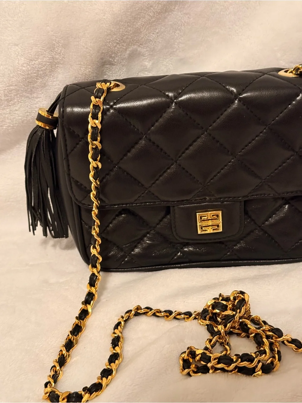 Vintage Givenchy 4G Matelasse Quilted Leather Tassel Chain Bag